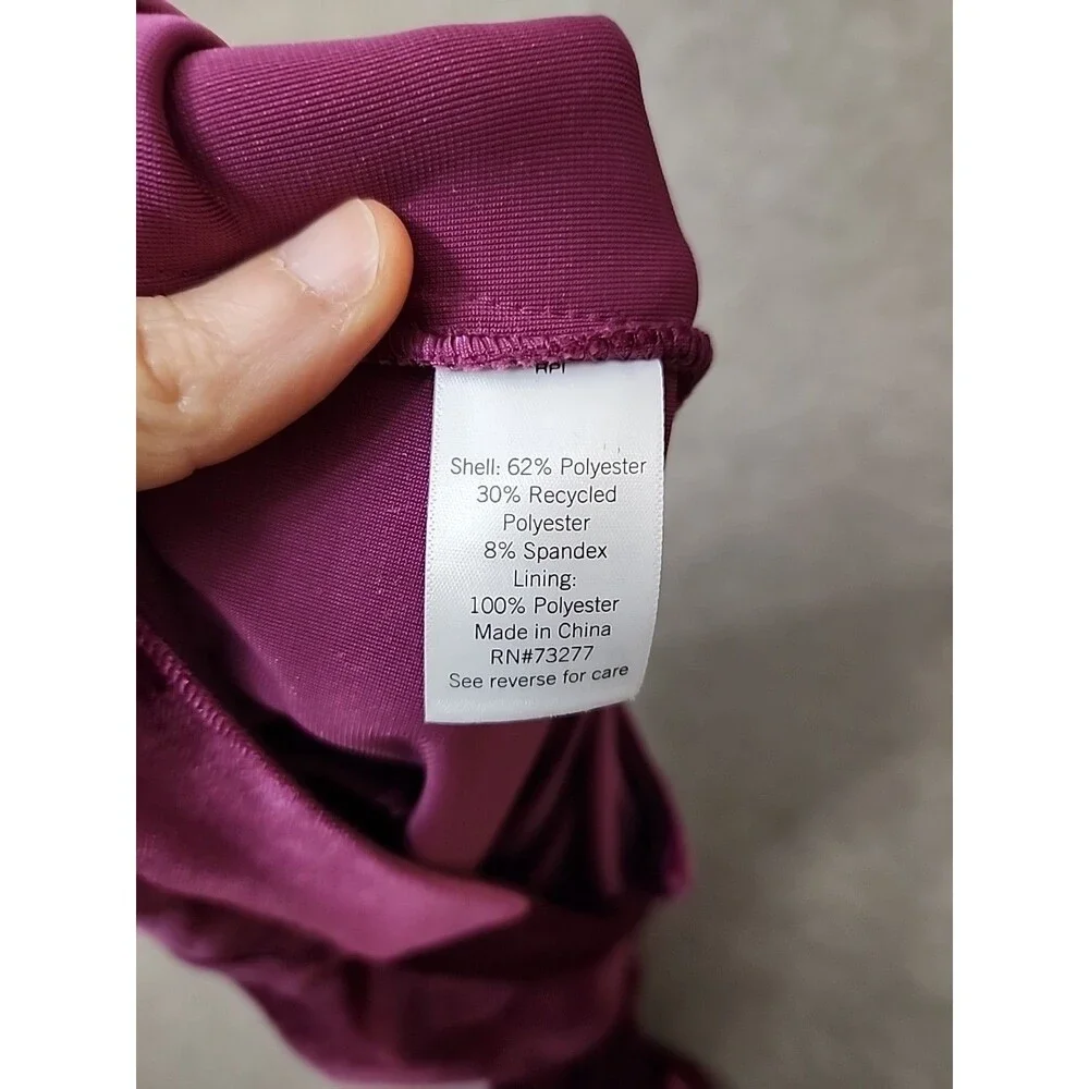 Nine West Velvet Dress Pants Womens L Australian Orchid Wide Leg Stretch NEW - Picture 6 of 7